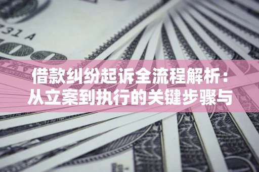 武汉借款纠纷起诉全流程解析：从立案到执行的关键步骤与防败诉指南